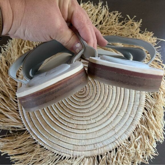 FREE PEOPLE Women’s Del Mar Leather Open Toe Slide Sandals White 40 / 9.5 - Picture 6 of 16